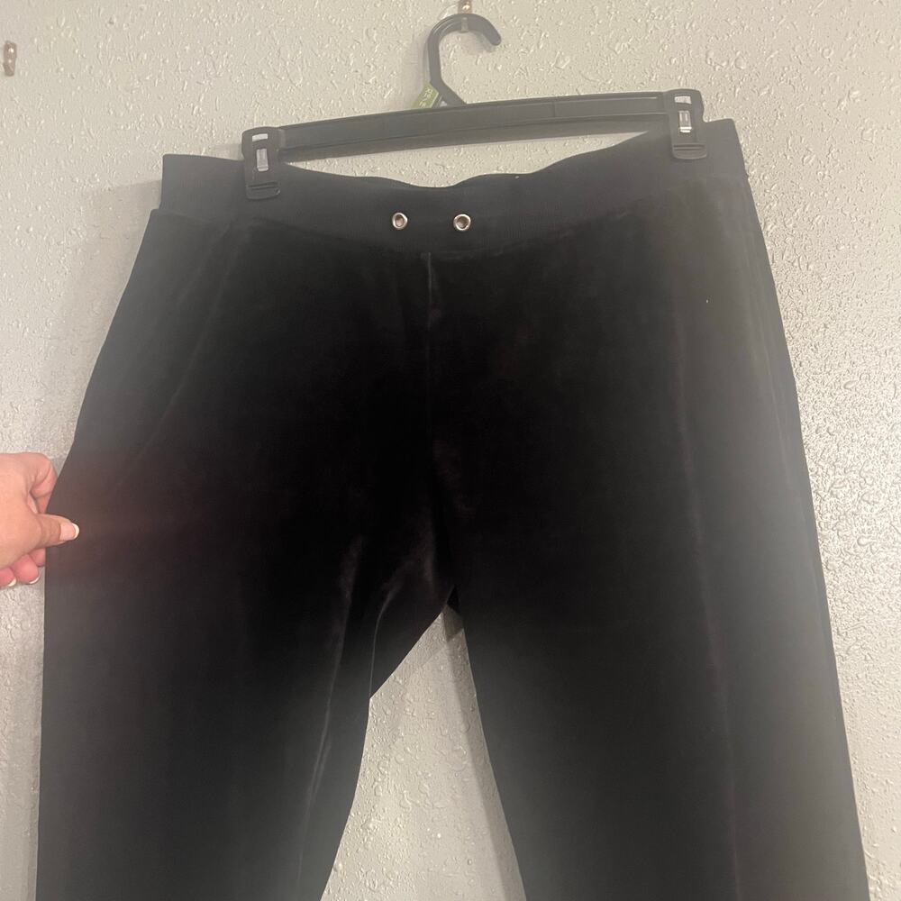 Vtg Young USA Womens Lg Low rise Black Lounge Pants Straight Leg 16" inseam 31" - Picture 5 of 14